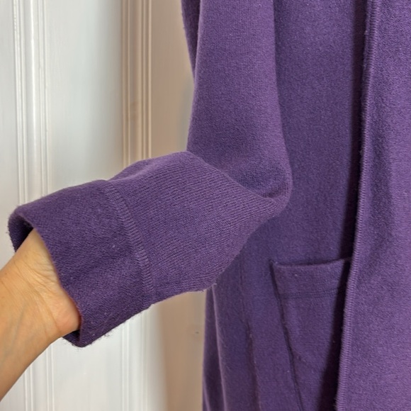 WORTH Vintage Long Cardigan Vest in Aubergine Purple – Size Small - Picture 4 of 8